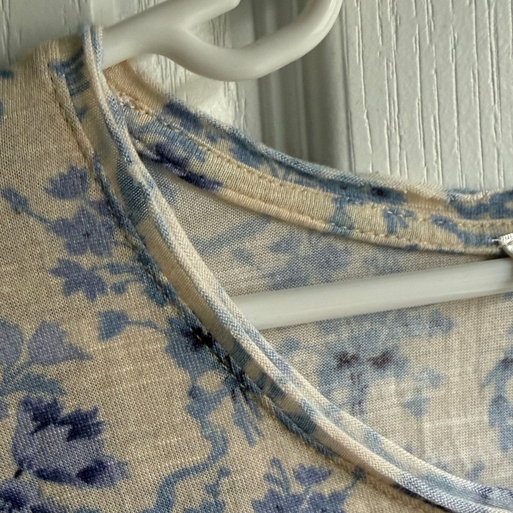 LoveShackFancy Girl's Mini Calix Tee Blue Frosted Shores Floral Print Size 12Y - Picture 4 of 11